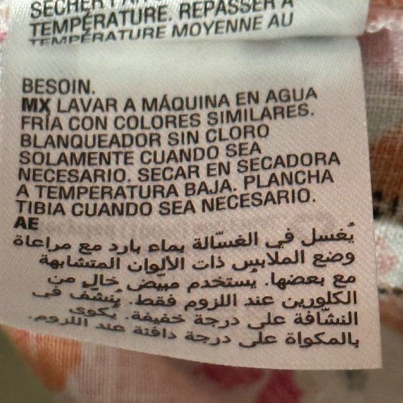 Linen Charter Club Luxury size L 100% linen orange floral short tie sleeves top - Picture 8 of 11